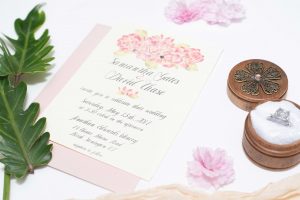 Custom Pink Watercolor floral wedding invitation