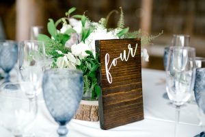 wooden table number wedding