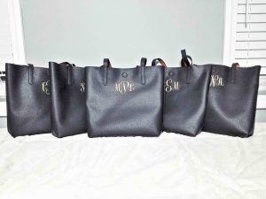 monogrammed pleather leather bags