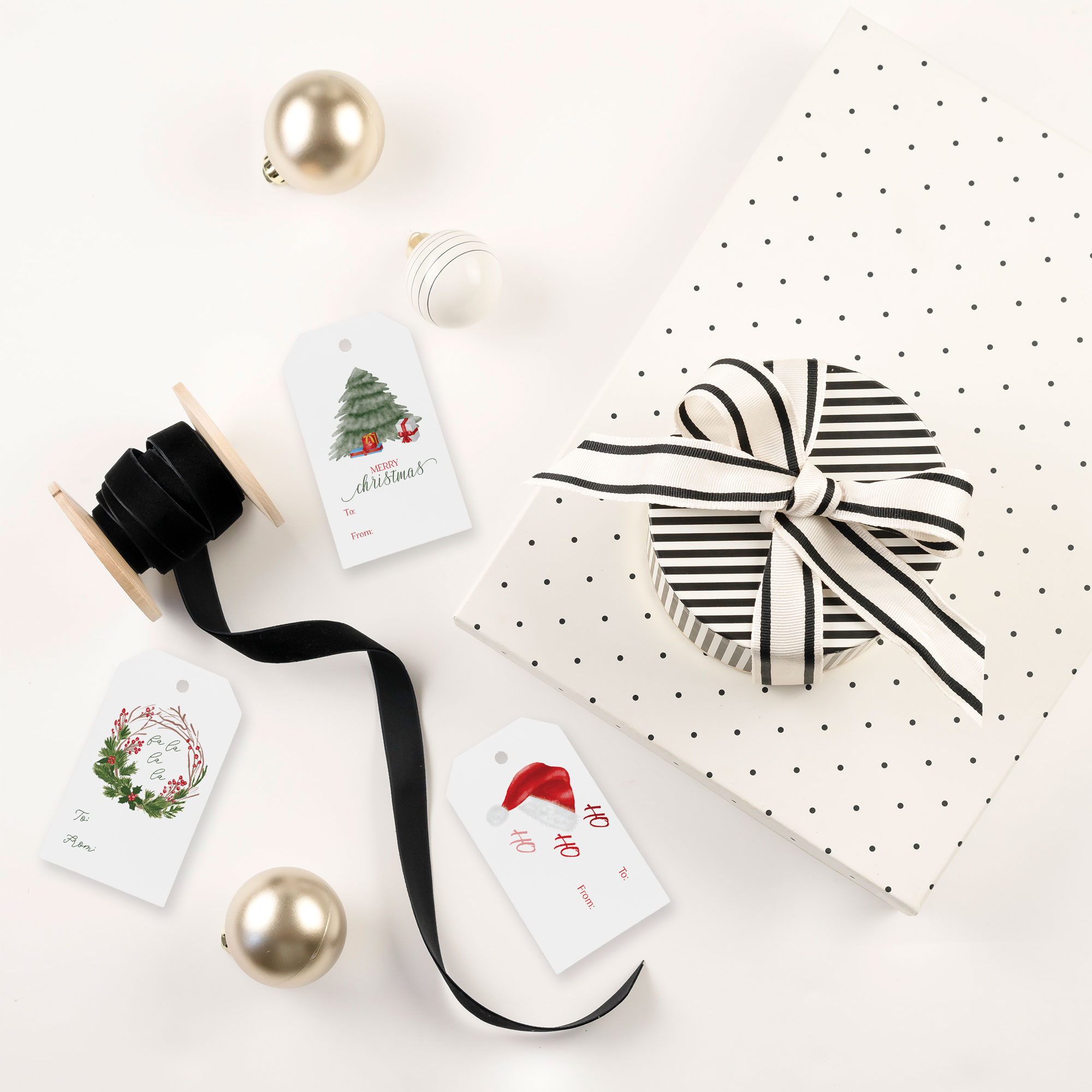 holiday gift tag ribbon