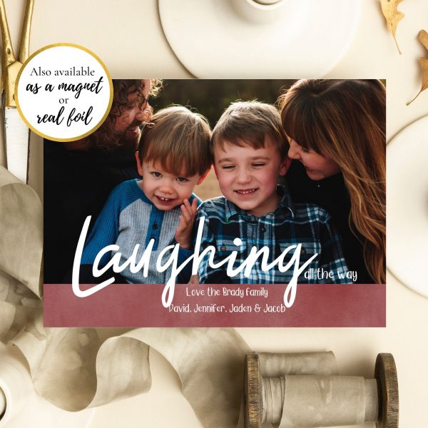 laughing all the way christmas holiday photo card
