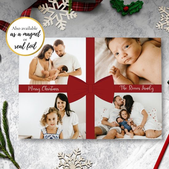 Holiday Red Bow Photo Cards - Amour Daydream Studio