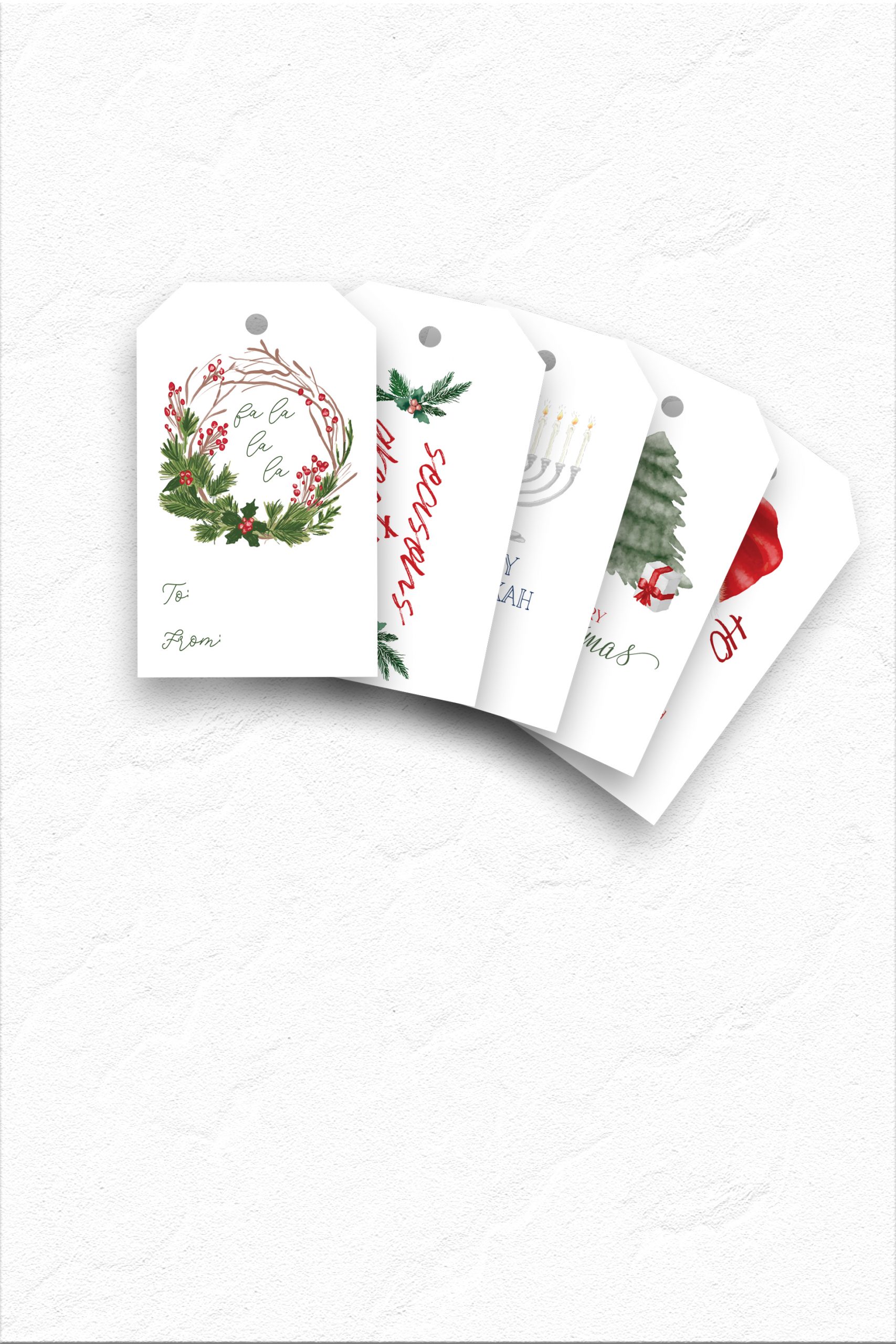 Mix of Holiday Tags - Christmas and Hanukkah options - Amour