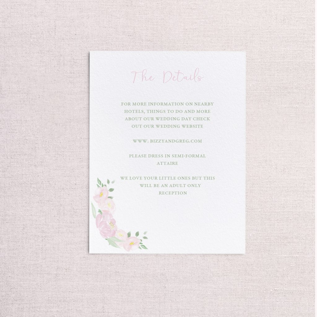 watercolor wedding crest wedding detail card