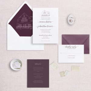 modern venue illustration wedding invitation wedding