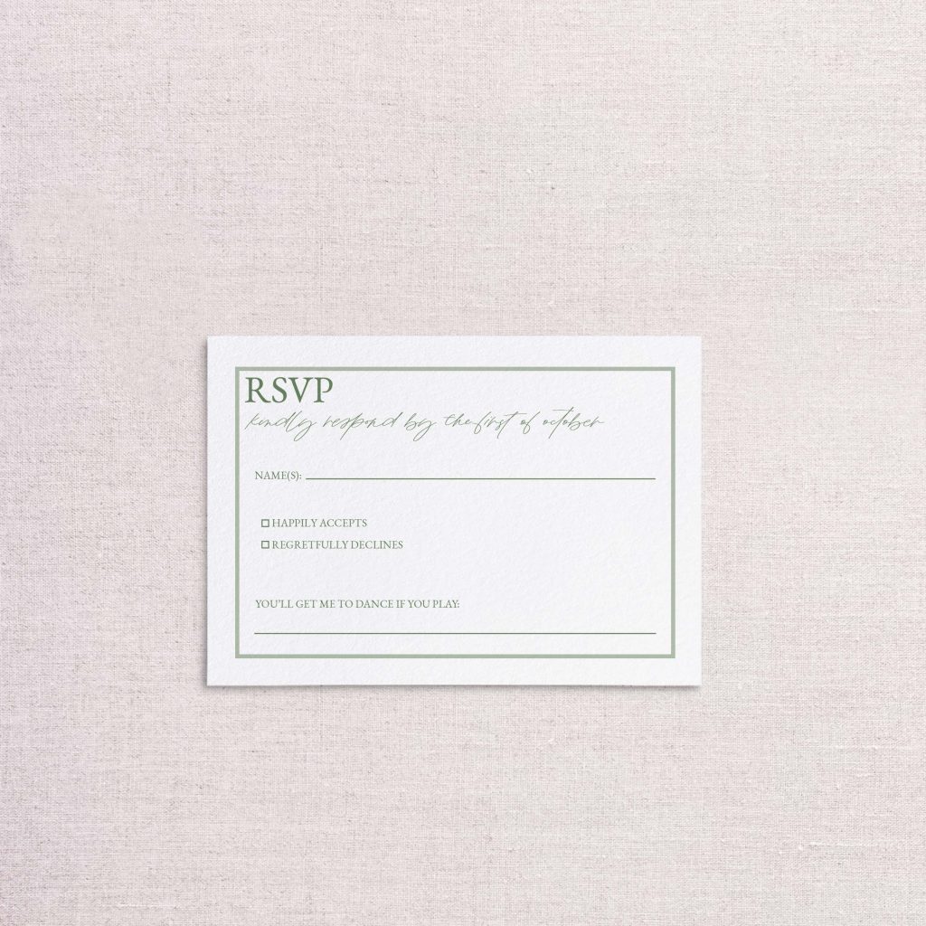 simple monogram wedding invitation replt card