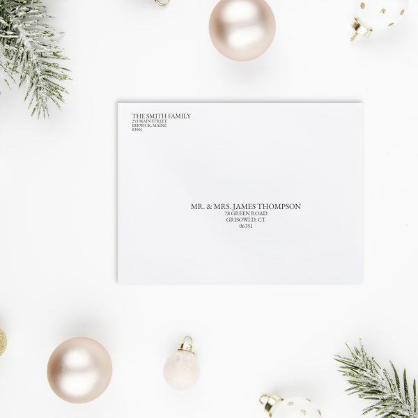 Holiday card envelope addressing